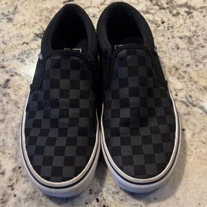Vans  Men’s Black Checkered Slip-On Shoes